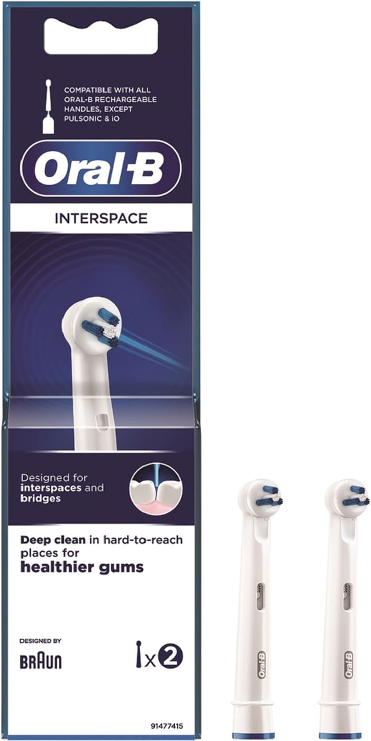 Oral-B Braun Interspace Toothbrush Replacement Brush (Pack of 2) - Blue, White, 2012