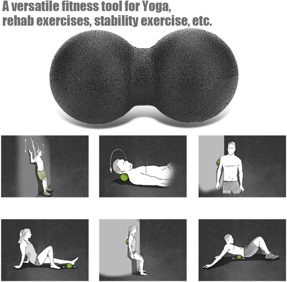 Foam Roller Ball Muscle Massage Tool Set, Yoga Fitness Rehab Exercise, Stress Relief Point Release, Eases Soreness Faster Recovery for All Body Types, Versatile (16x 8cm double