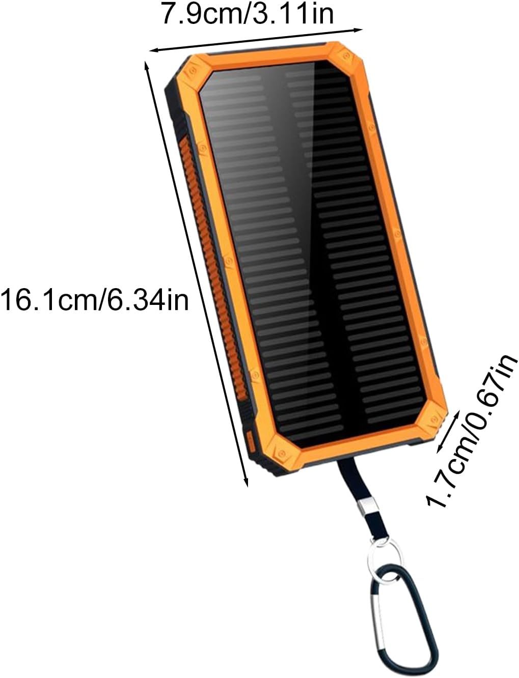 Solar Power Bank, Portable Power,6.34x3.11x0.67 inches 10000mAh Wireless Charger with Flashlight, Fast Charging Device for Outdoor, Travel, Camping, Hiking, Use