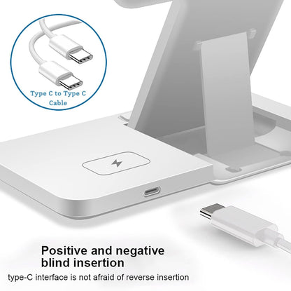 Wireless Charger 3 in 1 Wireless Charging Station Compatible with Apple Watch/iPhone/Airpods,iPhone 16 15 14 13 12 11(Pro,Pro Max)/XS/XR/X/16 (Plus)/Galaxy S Note,iWatch 10/Ultra 2/9/8/7/6/SE/5/4/3/2