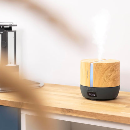 Cecotec PureAroma 550 Connected Grey Woody Aroma Diffuser, 500 ml Capacity, LED Display, Speaker, Bluetooth Control, App, 12-Hour Timer, 3 Operating Modes, 30 m2 Range, V1705252