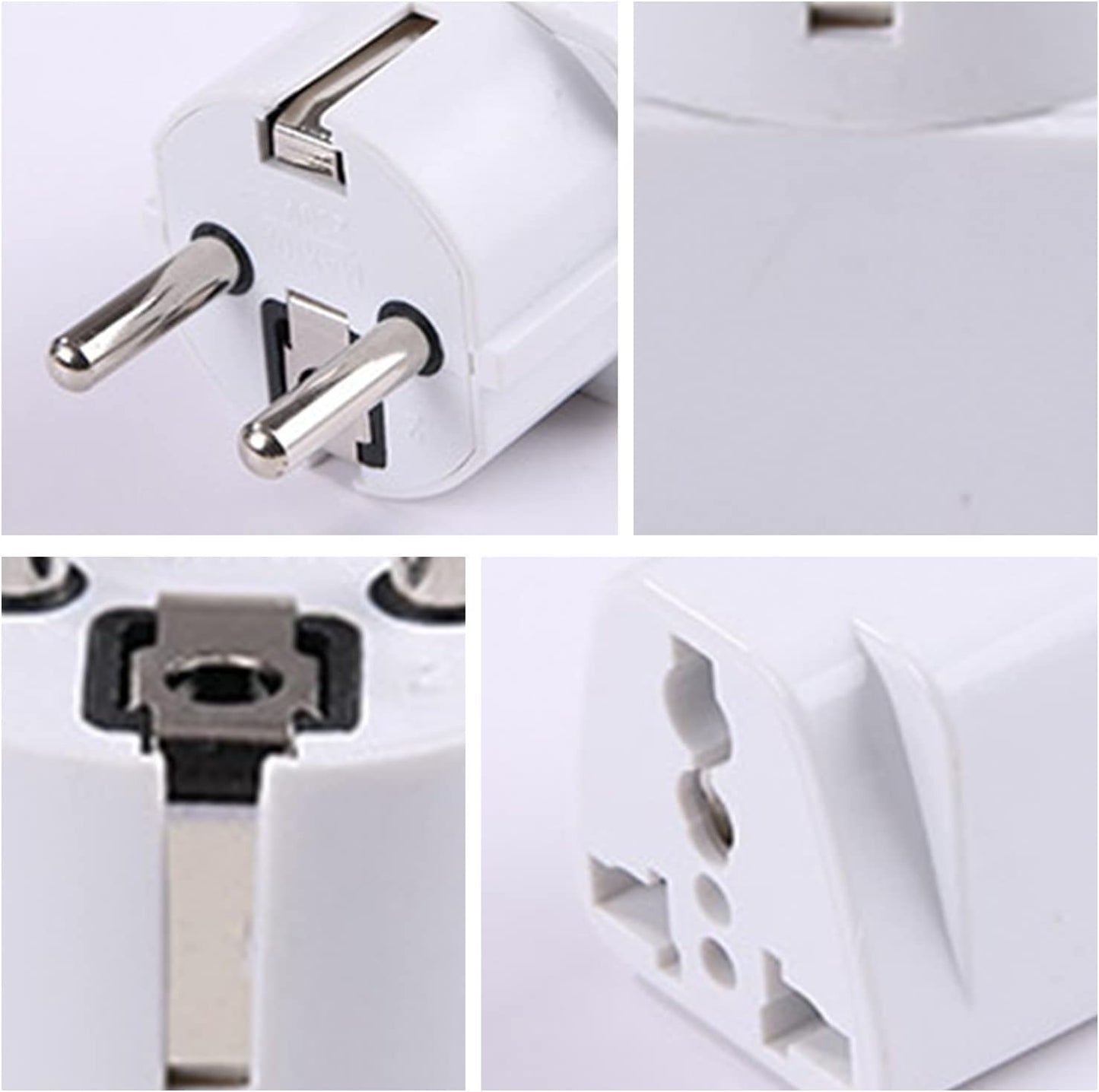 BOROCO Travel Adapter Adapter 2500 W, Universal EU Plug AC 250 V 10 A? EU Plug Universal EU Power (White)