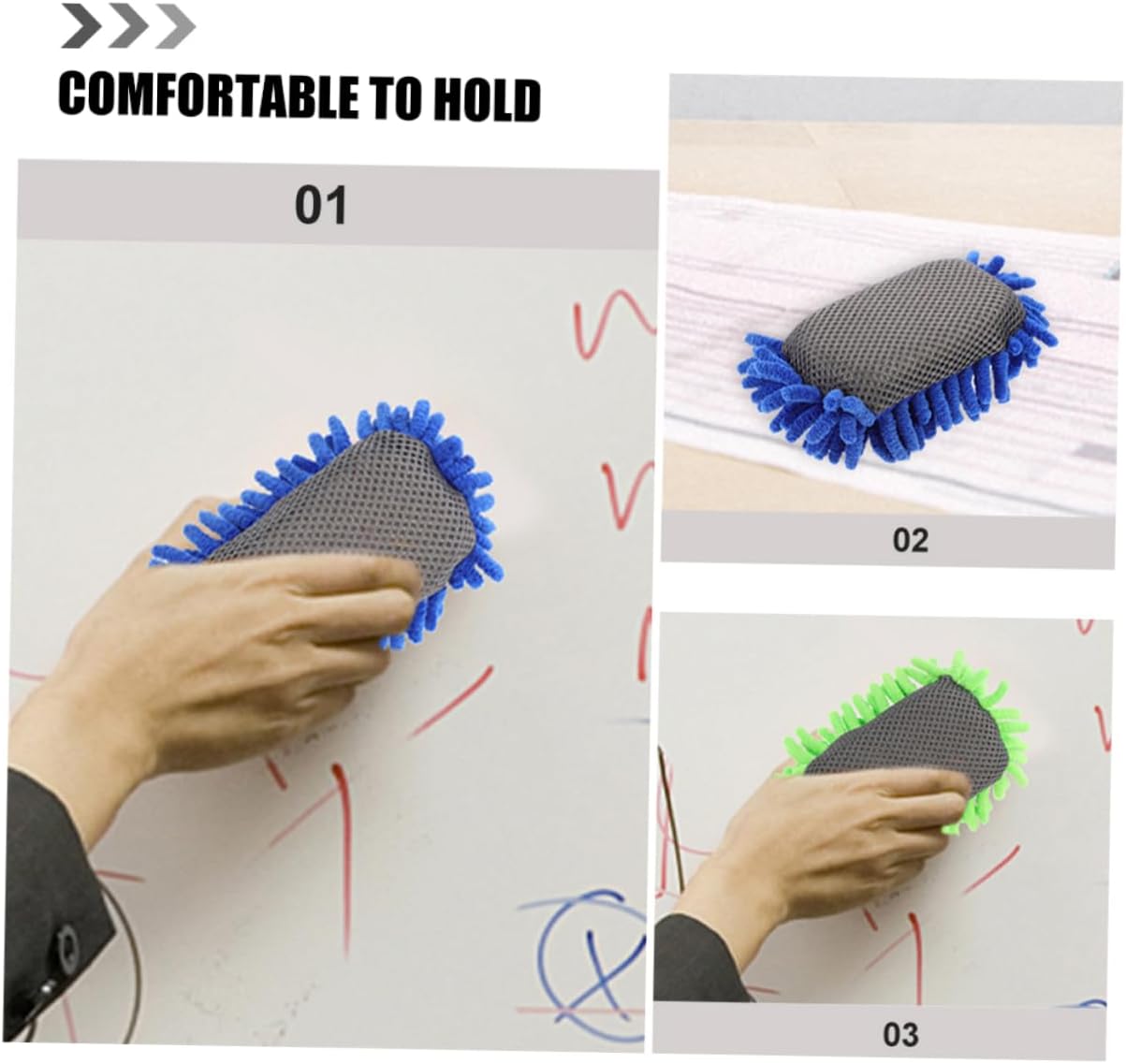 Baluue Office And Classroom Essential 4 Pack Whiteboard Cleaning Eraser Strumenti Per La Cancellazione A Secco Ciniglia Morbida Riutilizzabile E Facile Da Usare