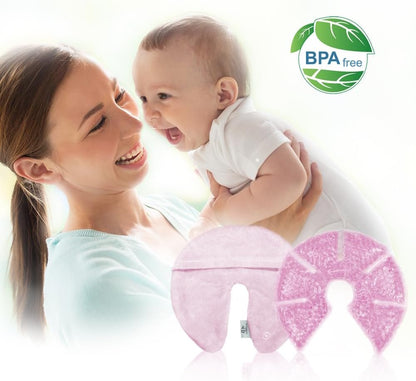 Hot Cold Gel Bead Breast Therapy Pack,Breast Ice Packs for Breastfeeding,Relief for Breastfeeding,Nursing Pain, Mastitis,Engorgement,Plugged Ducts, Boost Milk Let-Down & Production(#19 Pink)