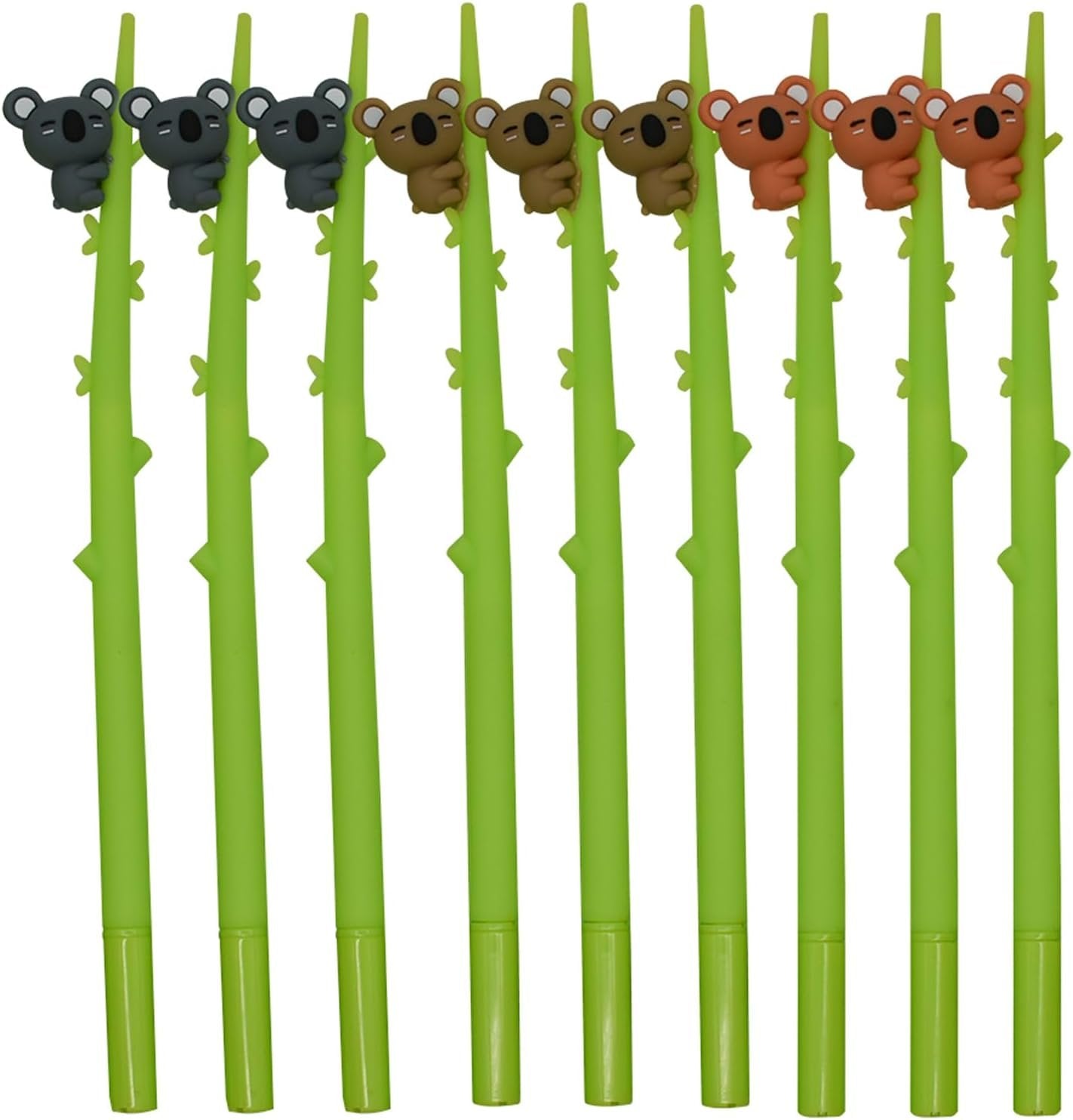 Maydahui 9PCS Tree Climbing Koala Rollerball Pen Cute Cartoon Animal Pens Soft Silicone Black Ink for Party Office School Stationery Supplies