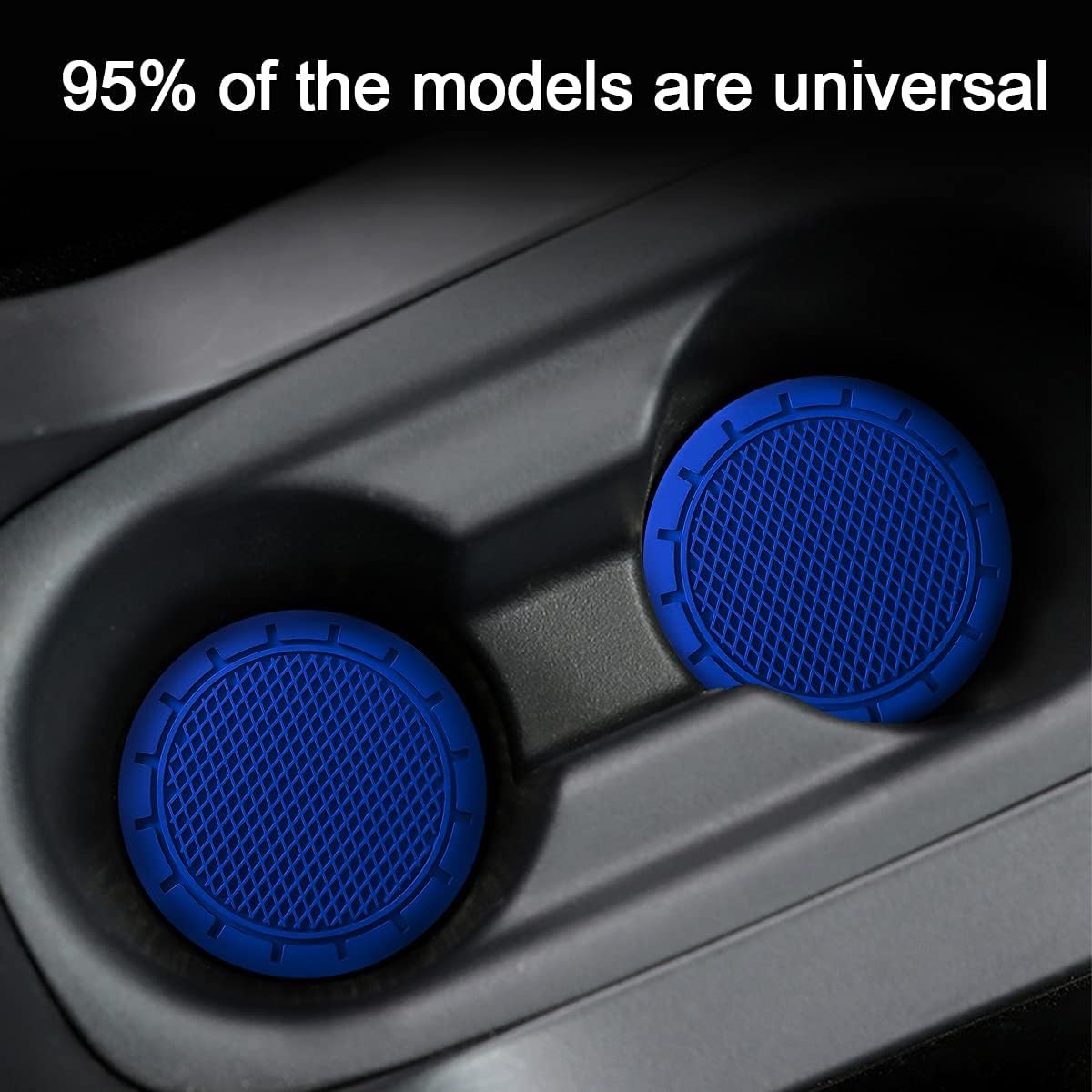 4 Pack Car Cup Holder Coaster, 2.75 Inch Diameter Non-Slip Universal Insert Coaster, Durable, Suitable for Most Car Interior, Car Accessory for Women and Men (Dark Blue)