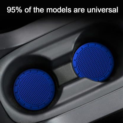 4 Pack Car Cup Holder Coaster, 2.75 Inch Diameter Non-Slip Universal Insert Coaster, Durable, Suitable for Most Car Interior, Car Accessory for Women and Men (Dark Blue)