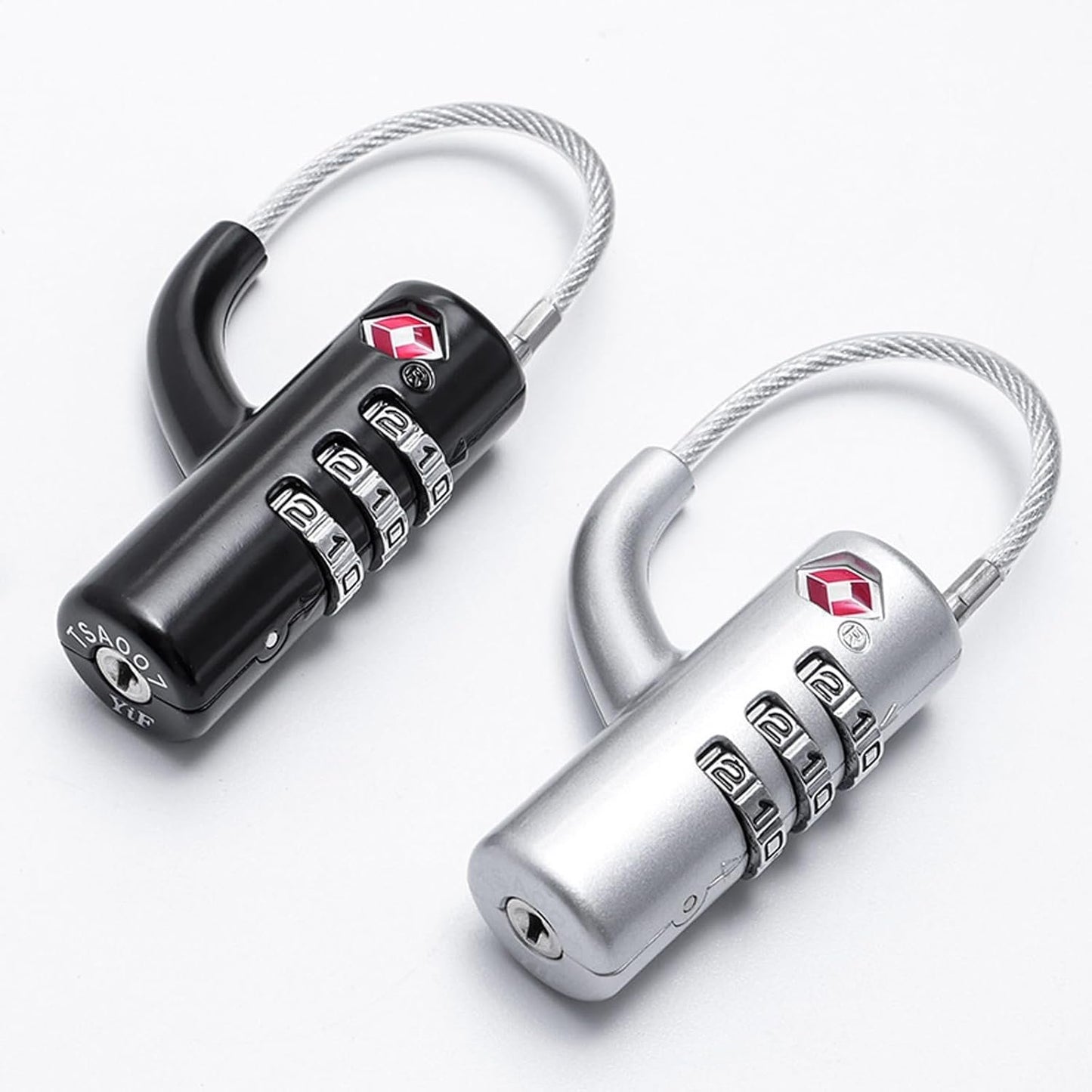Maizoon TSA Approved Combination Lock 3 Digital Travel Bussiness School for Luggage Backpak Bag Suitcase Baggage Durable Security Stylish Compact Black & Silver 2 Pack