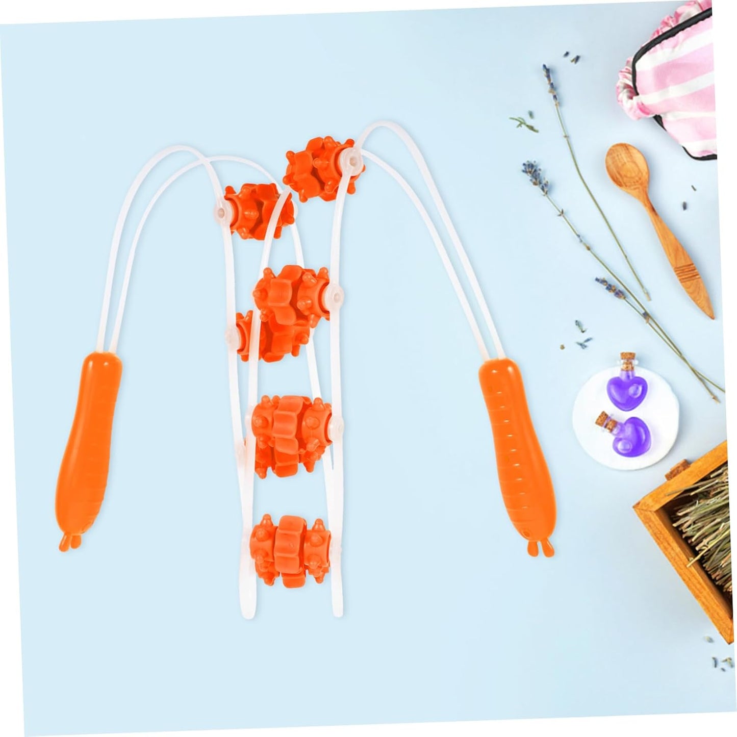 Vaguelly Striscia Posteriore Per Tirare La Palla Rulli Massaggiatore Muscolare Attrezzo Massaggiante Posteriore Per Le Gambe Strumento Massaggiatore Orange Gel Di Silice