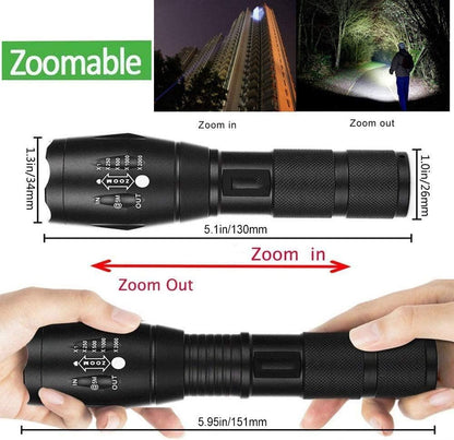 Ultra Bright Flashlights, 2000 Lumens LED Tactical Flashlight, Zoomable, Adjustable Focus, IP65 Waterproof, Portable, 5 Light Modes for Indoor and Outdoor Camping Emergency Hiking (3 Pack)
