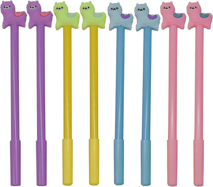 Maydahui 12PCS Alpaca Gel Pen Cartoon Sheep Llama Animal Pens Cute Colorful Writing Pen Black Ink for School Office Stationery Supplies
