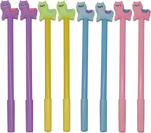 Maydahui 12PCS Alpaca Gel Pen Cartoon Sheep Llama Animal Pens Cute Colorful Writing Pen Black Ink for School Office Stationery Supplies