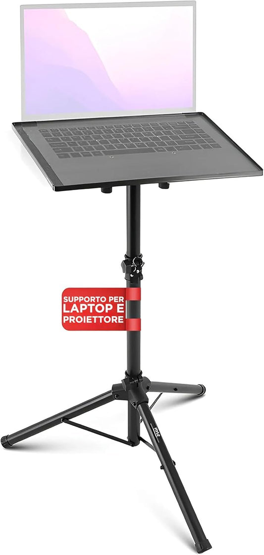 Pyle PLPTS2 DJ and Projector Notebook Stand, Height Adjustable Tripod up to 35" with Plate Size 14" x 11", Laptop Desk Stand, Great for Stage or Studio