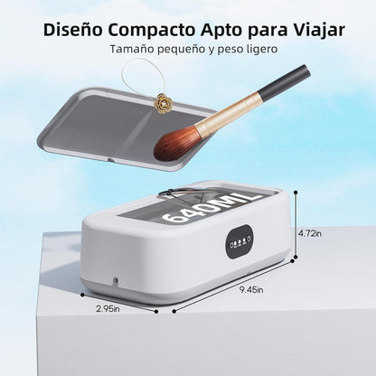 Olubfdh Ultrasonic Cleaner 640ml, 49000Hz Ultrasonic Washing Machine with 3 Time Modes, Ultrasonic Cleaning for Jewellery, Glasses, Watches, Rings, Necklaces, Dental/Dental Prostheses, Razors