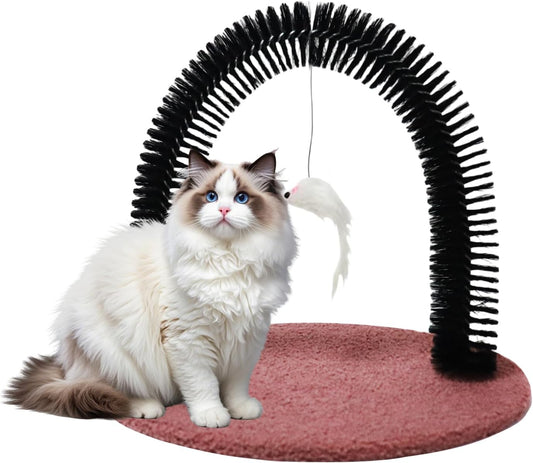 Cats Groomer, Cat Arch Grooming Brush, Scratching Hair Massager, Bristle Tools for Shedding and Cleaning, Suitable Kittens, Cat Rabbits, Durable & Hygienic Design