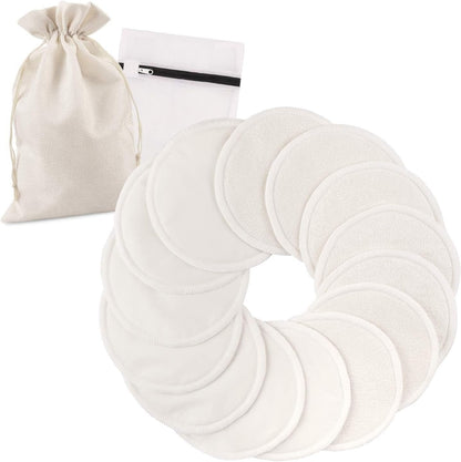 14PCS Washable Nursing Pads, Reusable Breast Pads with Laundry Bag and Storage Bag - Soft, Absorbent, Hypoallergenic, Eco Pads for Breastfeeding