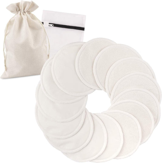 14PCS Washable Nursing Pads, Reusable Breast Pads with Laundry Bag and Storage Bag - Soft, Absorbent, Hypoallergenic, Eco Pads for Breastfeeding