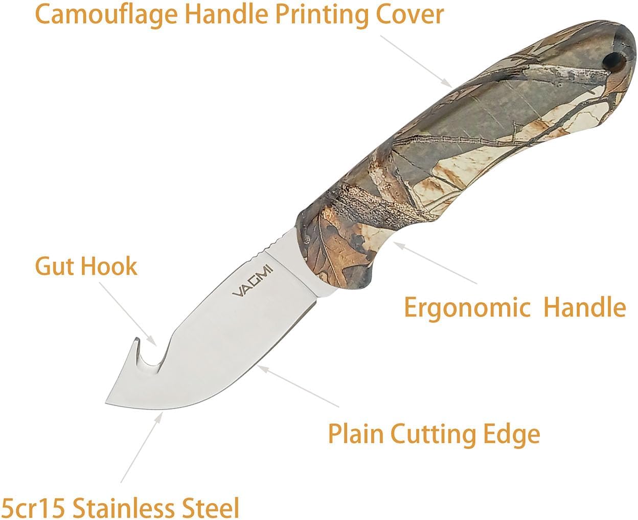 VAGMI Hunting Knife Set -5 Pieces of Portable Butcher Game Processing Set, Field Dressing Kits, for Deer Hunting ，Survival, Camping, Fishing, with Storage Case （2025 upgrade version）
