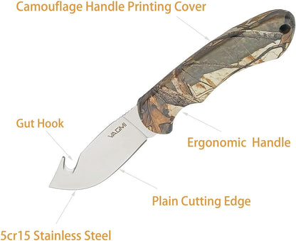 VAGMI Hunting Knife Set -5 Pieces of Portable Butcher Game Processing Set, Field Dressing Kits, for Deer Hunting ，Survival, Camping, Fishing, with Storage Case （2025 upgrade version）