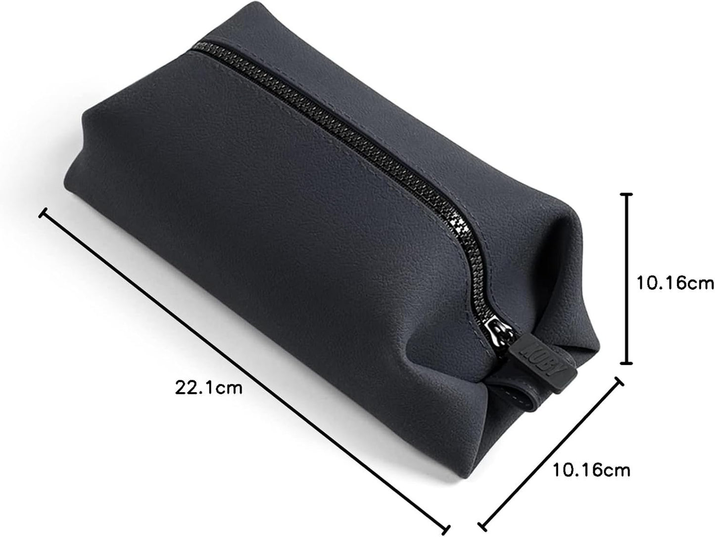 TOOLETRIES The Koby Lite Dopp Kit - Silicone Toiletry Organizer, Bathroom Travel Bag - Heavy-Duty Zipper, Leak Resistance, Easy to Clean - 9" x 4" x 4" - Charcoal