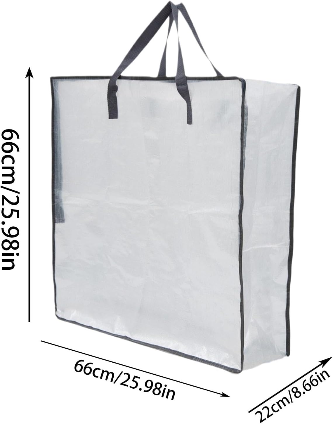 Clear Storage Bags With Zipper - Waterproof Packing Bags for Moving With Handle And Zipper - Packing Tote Organization Pouch Christmas Tree Sack for Winter Clothes Storage