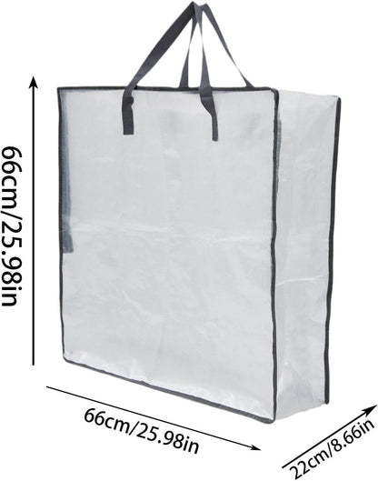 Clear Storage Bags With Zipper - Waterproof Packing Bags for Moving With Handle And Zipper - Packing Tote Organization Pouch Christmas Tree Sack for Winter Clothes Storage