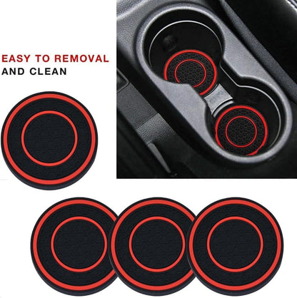 4 Pack 2.75 Inch Car Coasters for Cup Holder,Universal Auto Waterproof Coasters No-Slip Anti Dust Insert Coaster,Silicon Insulation Cup Mats for Vehicle Interior,Interior Accessories for Most Cars