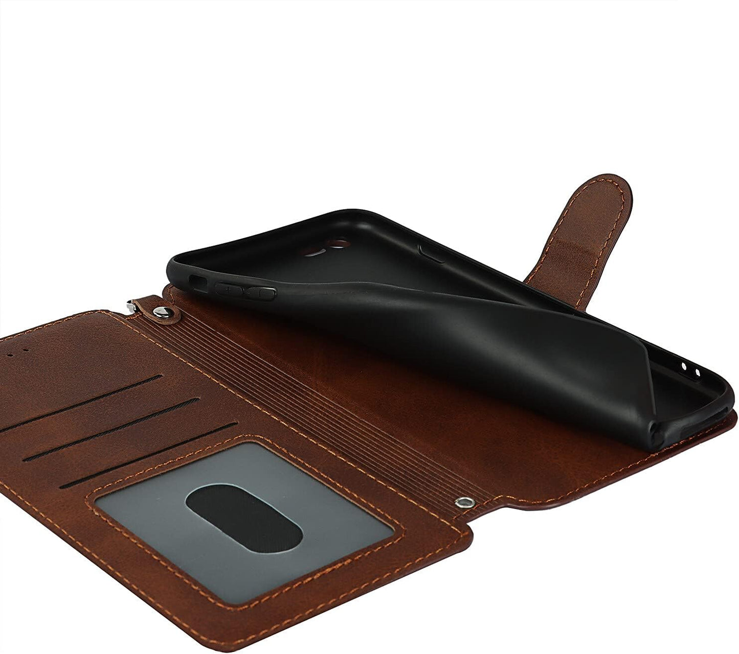Cavor Case for iPhone 6 Plus, iPhone 6S Plus 5.5'' Luxury Cowhide PU Leather Wallet Case, Flip Folio Case Cover with [Kickstand Function] and [Card Slots Holder] & [Wrist Strap Lanyard] Magnetic Protective Phone Case for iPhone 6Plus/ 6SPlus-Dark Brown