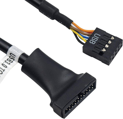 Duttek USB 3.0 Header to USB 2.0,USB 3.0 to USB 2.0 Motherboard Adapter Cable,19 Pin USB3.0 Male to 9 Pin USB2.0 Female Motherboard Cable Adapter Converter 6 inch/15cm (2-Pack)