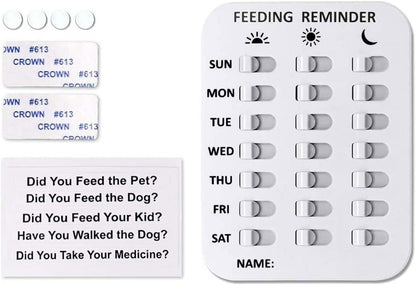 Wmzjnljy 1pc Pet Feeding Reminder, Magnetic Dog Feeding Reminder Sticker 3 Times a Day for Your Puppy Dog Cat(M08-1)