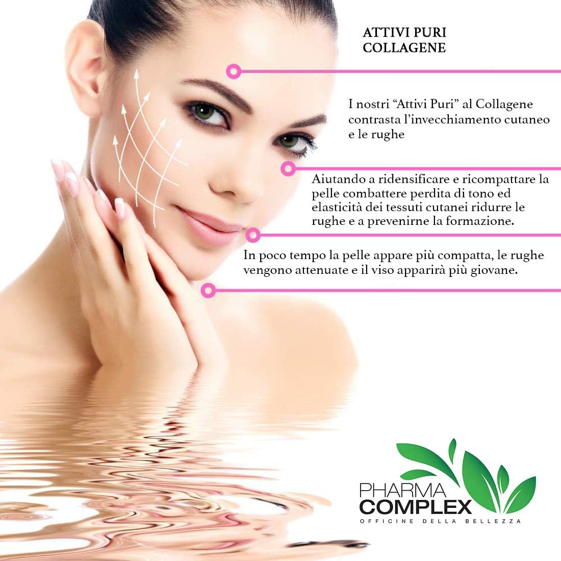 Pure Luxury Active Face Collagen Serum, Drops Filler Face Women Men Anti-wrinkle, Repair-Nourish-High Concentration