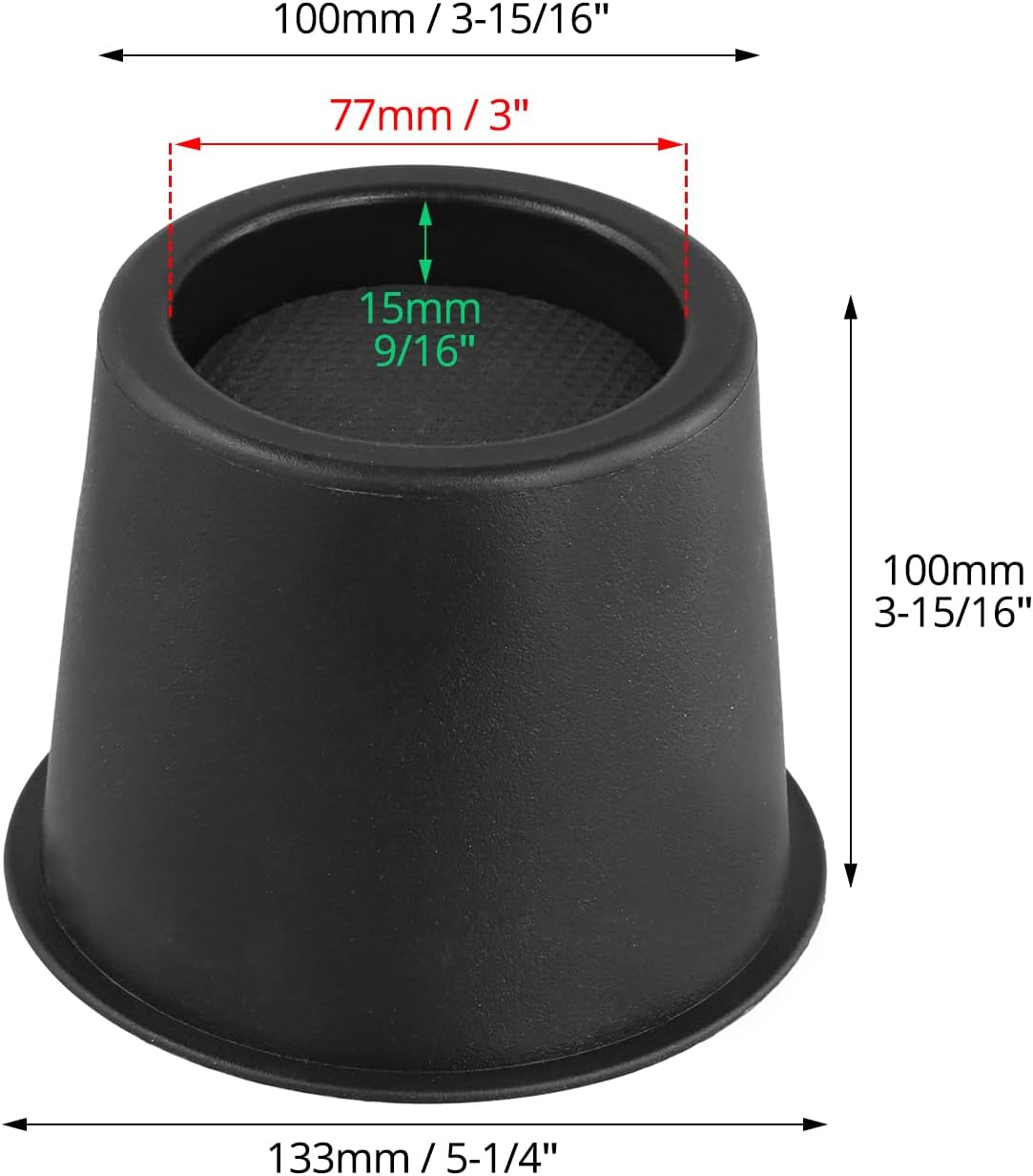 QWORK® 4 Pcs 4" Round Bed Risers Heavy Duty Round Furniture Risers Up to 2200lbs for Sofa Bed Desk Chair Refrigerator