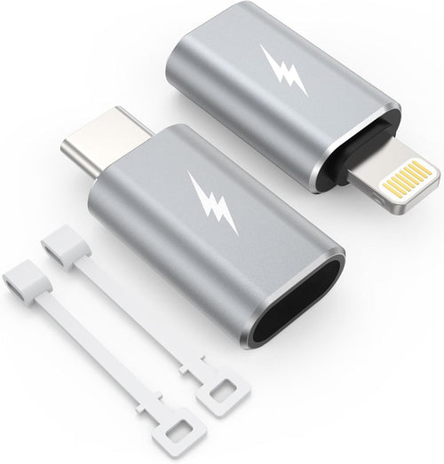 TechMatte [1+1 Pack] 15W Lightning to USB C & USB C to Lightning Charging Adapter for iPhone/iPad/AirPods/Samsung/Google and Other Type C Devices, Not Support Headphones/Audio/OTG