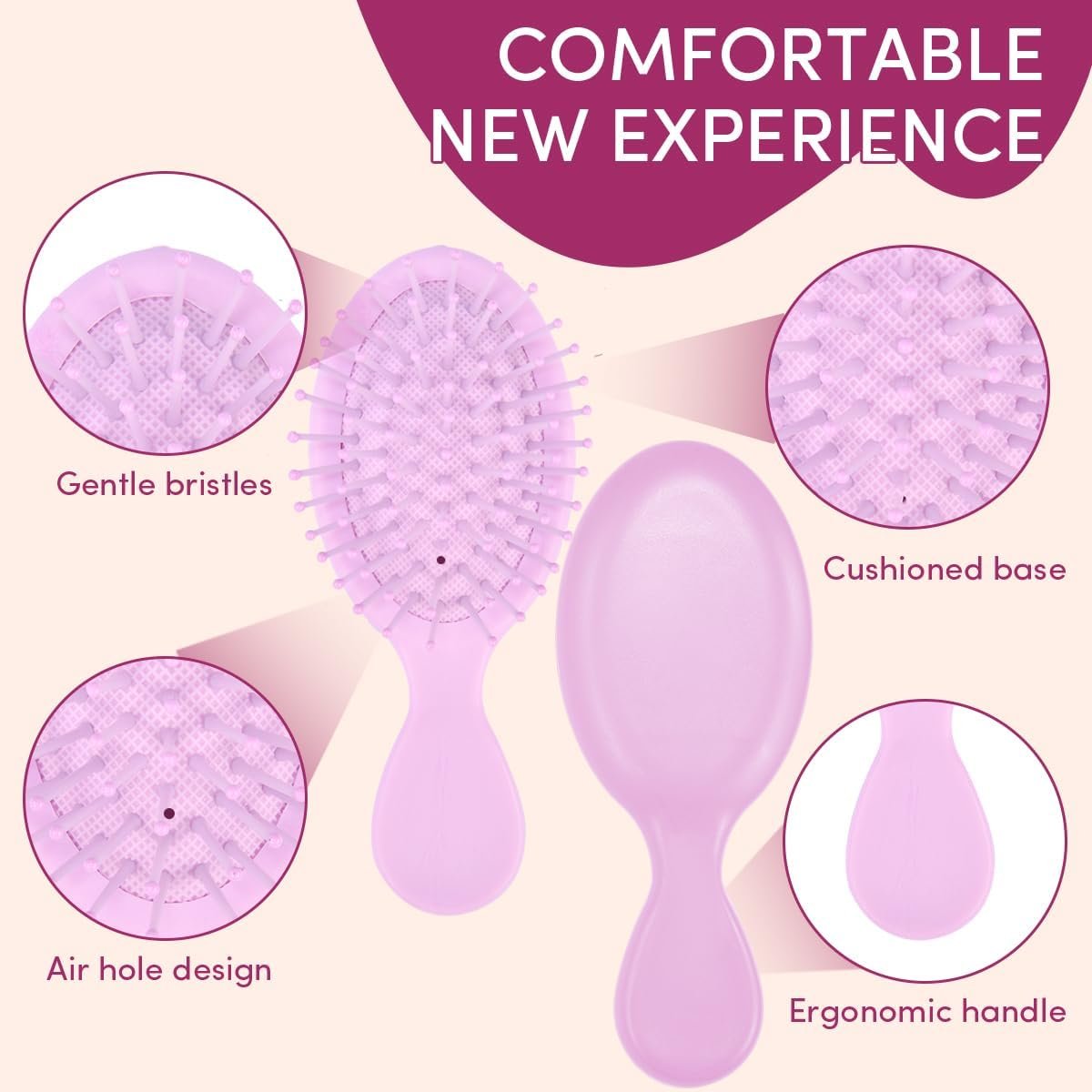 15 Pack Mini Wet Hair Brush Mini Detangling Brush for Wet & Dry Hair, Compact Travel Hairbrush for Teens & Adults, Perfect for Bridesmaid Gifts, Party Favors