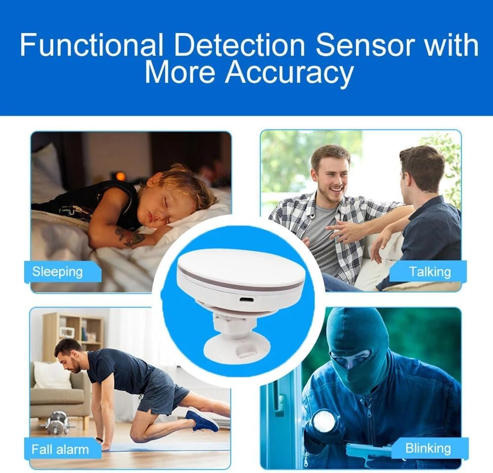 Lyntamy ZigBee 3.0 Human Presence Sensor 24G 5V MMwave Radar with Siren Alarm Motion Detection Smart Life Home Automation DIY Easy to Use