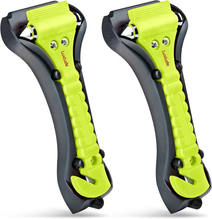 Luxtude Car Window Breaker and Seatbelt Cutter, Car Emergency Escape Tool with Glass Breaker Seat Belt Cutter, 2-in-1 Car Safety Hammer, Premium Carbon Steel Automotive Life Rescue Tools Kit, 2 Packs.