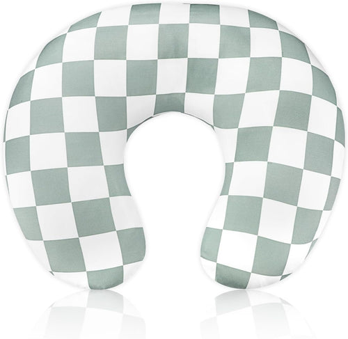 DILIMI Nursing Pillow Cover, Stretchy Removable Case for Breastfeeding Pillows, Ultra Soft Comfortable Slipcover for Baby Girl and Boy, Checkerboard Grid