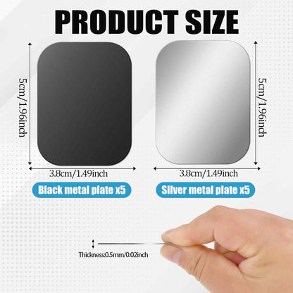 Bewudy 10 Pcs Adhesive Thin Metal Plates (Compatible with Magnetic Mounts), Magnet Phone Metal Plate for Magnetic Mount, Metal Plates for Phone Case, Metal Plate for Car Metal Plates for Phone