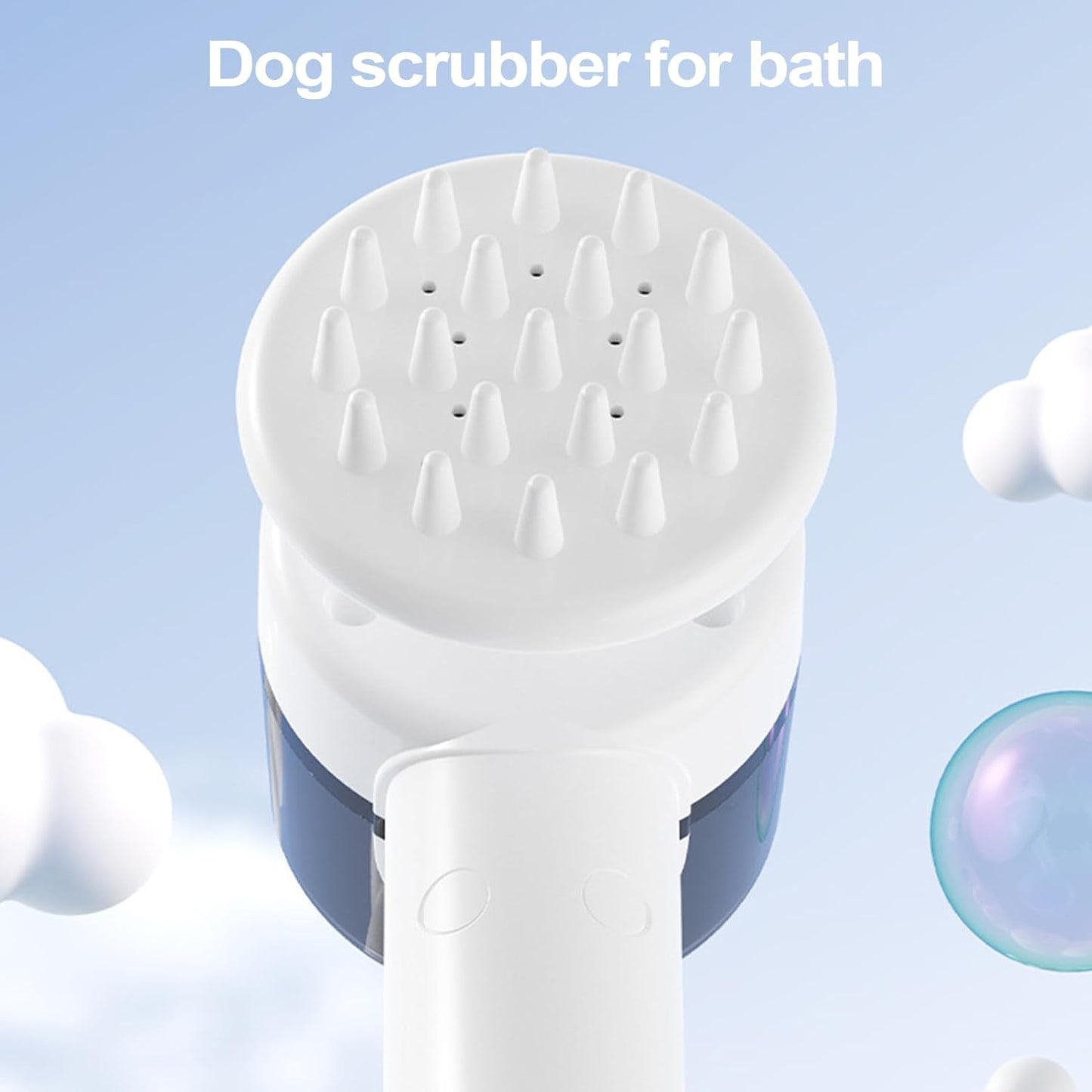 Dog Bath Brush, Foaming Massage Comb, Fast Charging, Compact Design Automatic Washable for Shower or Bathtub Use, Dog Grooming and Bathing, 7.09x3.54x2.76 Inches