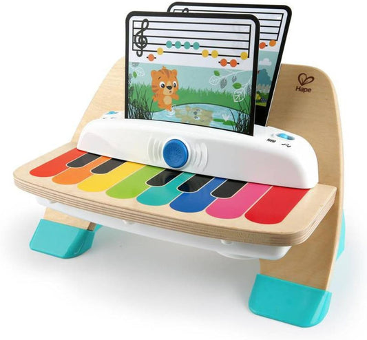 Baby Einstein Hape Magic Touch Piano Wooden Musical Toy Instruments for Toddlers, 2 Play Modes, 6 Songs, Volume Control, Age 6 Months +