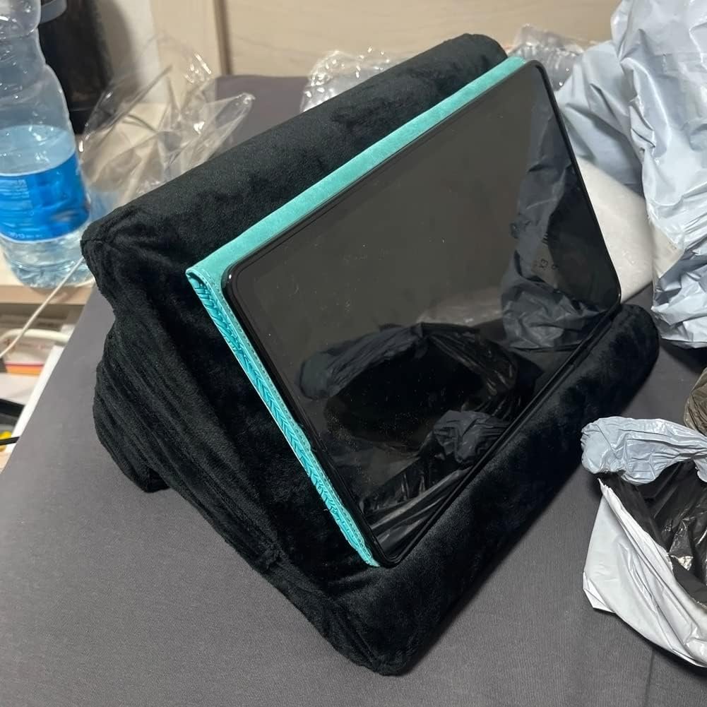 Pillow Pad, Tablet Holder, Tablet Cushion Tablet Stands Laptop Tablet Stand Holder Tablet Pillow Stand Multi-Angle Tablet Stand Pillow Holder for Tablets eReaders Smartphones Books (Navy Blue)