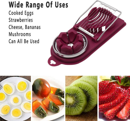 AIMALL 5-Piece Multifunctional Egg Slicer Set, Stainless Steel Wires, Food Grade PP Material, Compact Design for Slicing Eggs, Strawberries, Mushrooms â€“ 7.87x3.54 Inches