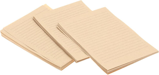 STOBOK 100pcs Writing Paper with Horizontal Line, A5 Letter Envelopes Paper Vintage Kraft Antique Retro Office Accessories School Supplies