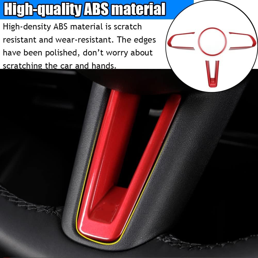 Kakash Custom Interior Accessories for Mazda 3 2019 2020 2021 2022 2023 CX-30 CX-50 MX-30 ABS Auto Steering Wheel Buttons Sequins Cover Trim Decoration Panel Moulding 4Pcs/Set(Carbon Fiber Style)