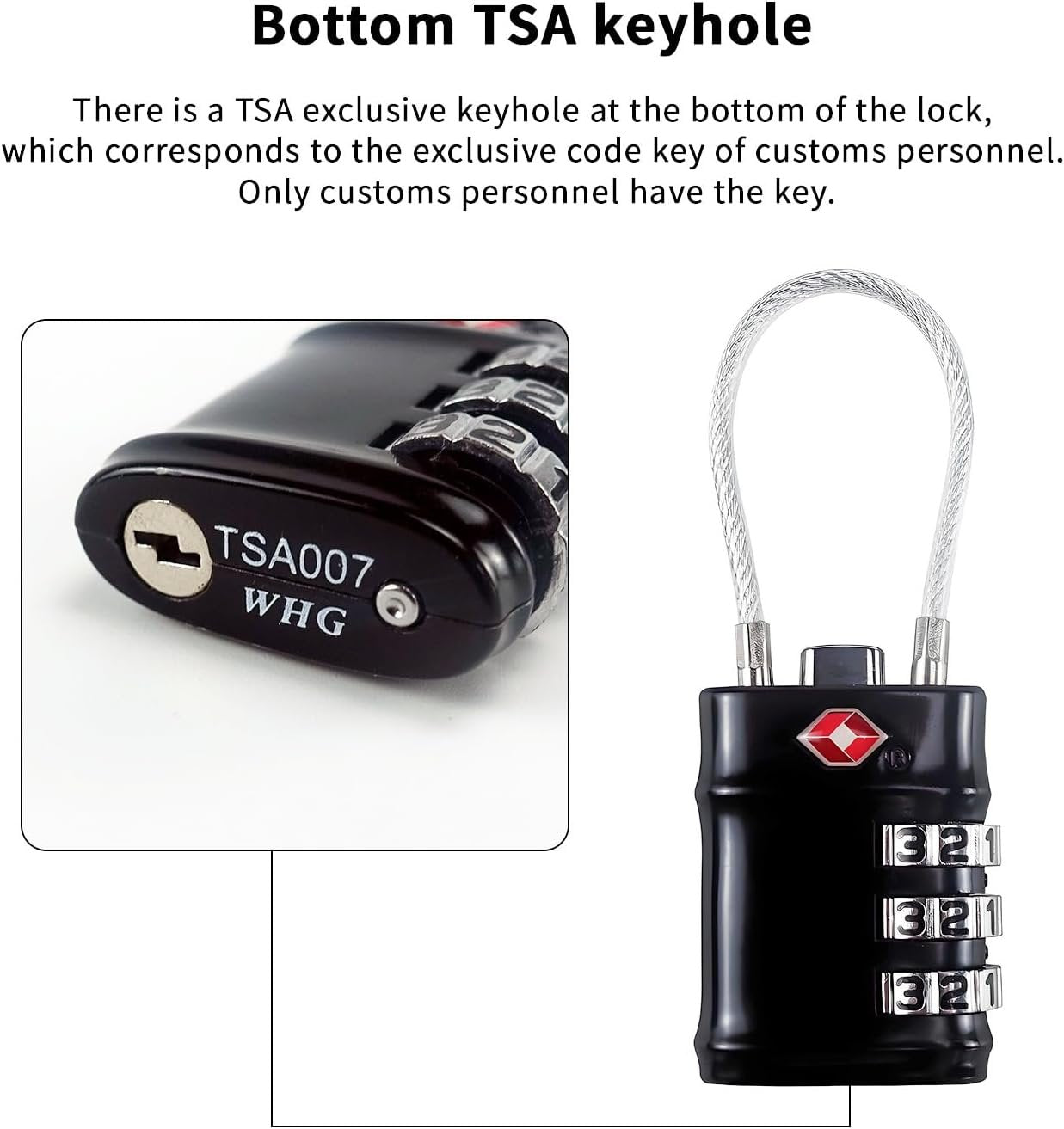QUMOX TSA Approved Cable Luggage Locks, 3 Digit Combination Padlocks, Travel Lock for Suitcases Bag, Alloy Body, Travel Accessories (Black 4 Pack)