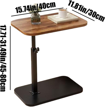 Tavolo a C con scrivania girevole a 360°, tavolini piccoli salvaspazio, adorabile mobile regolabile per soggiorno, camera da letto, divano, comodino o studio, scrivania ideale per laptop, piccoli