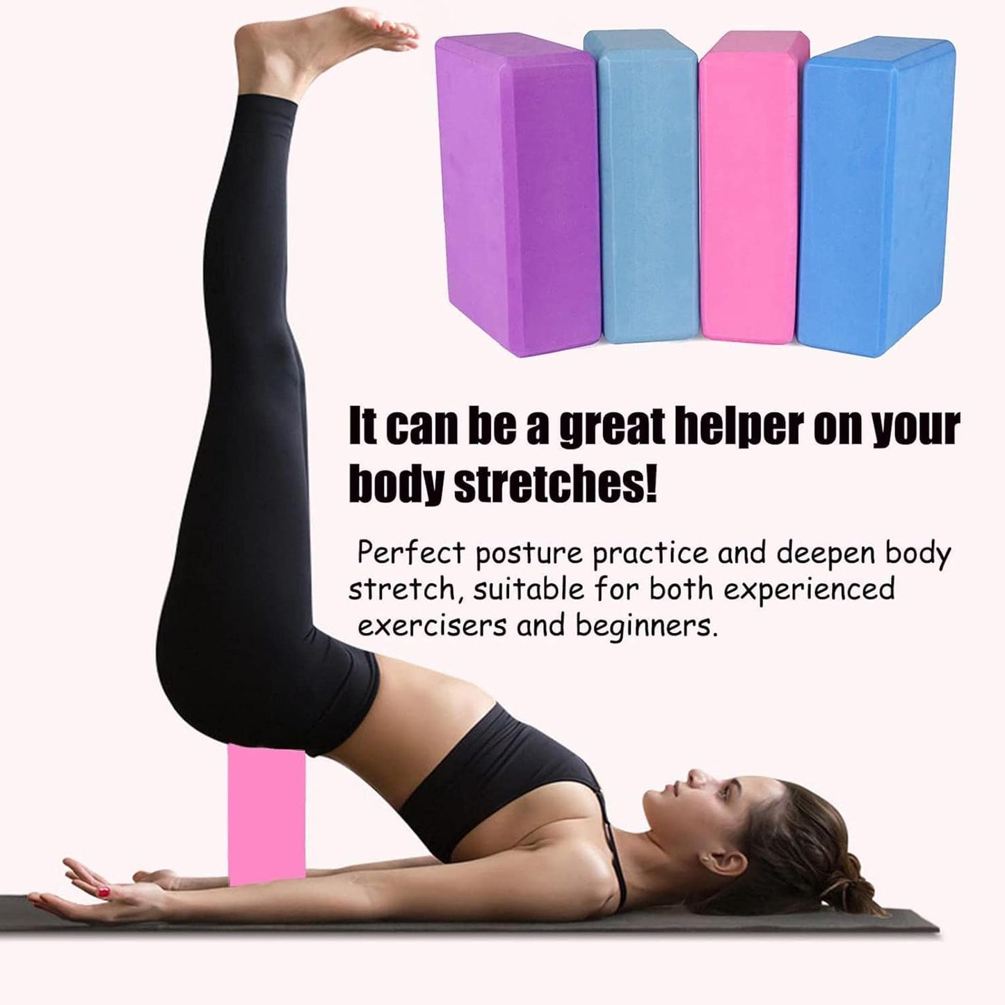 Foam Yoga Blocks - Soft Supportive Yoga Bricks with Non-Slip,Stretching Blocks for Yoga, Pilates, and Meditation, Yoga Accessories for