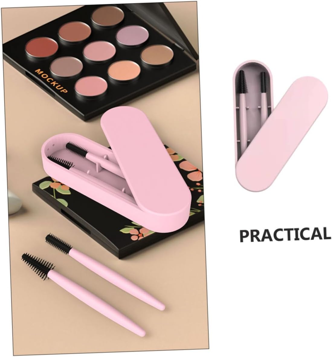 DEARMAMY 1Set Spazzole Silicone Per Sopracciglia e Pratici e Riutilizzabili Rosa Accessori Make Up Essenziali Per Look