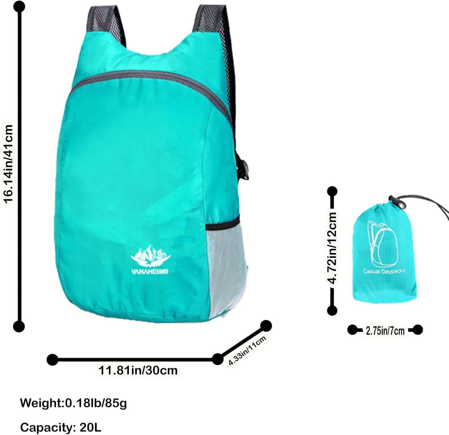 Hiking Daypack Ultralight,Water Resistant Lightweight Packable Backpack,Daypack Foldable,Folding Daypack for Travel Camping Outdoor,Folding Sports Backpack,Packable Hiking Backpack,Blue
