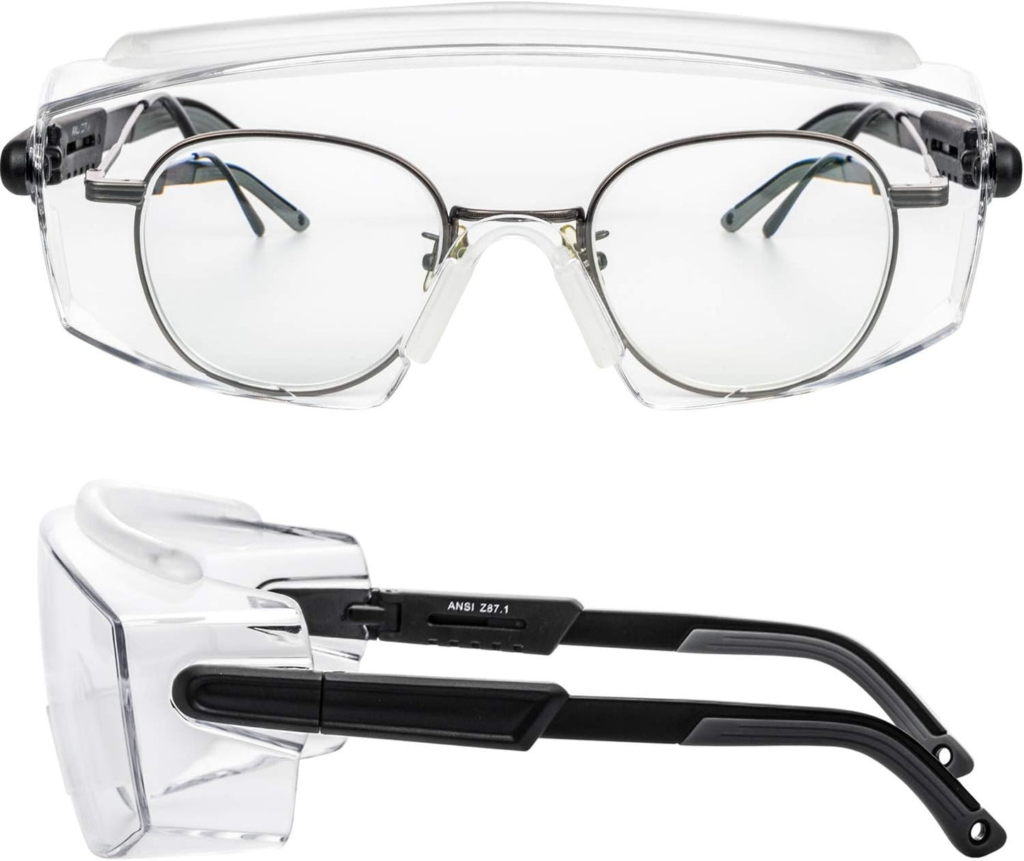 PAERDE Safety Glasses Protective Eyewear Fit over Eyeglasses,Clear Lenses Anti Fog Eye Goggles Protection
